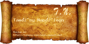 Tamásy Napóleon névjegykártya